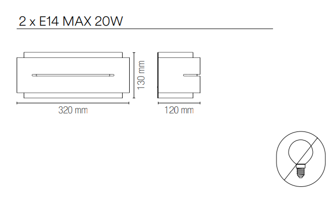 Applique a parete in gesso verniciabile 2XE14 non incluse collezione SCOTT Applique a parete in gesso verniciabile 2XE14 non incluse collezione SCOTT
